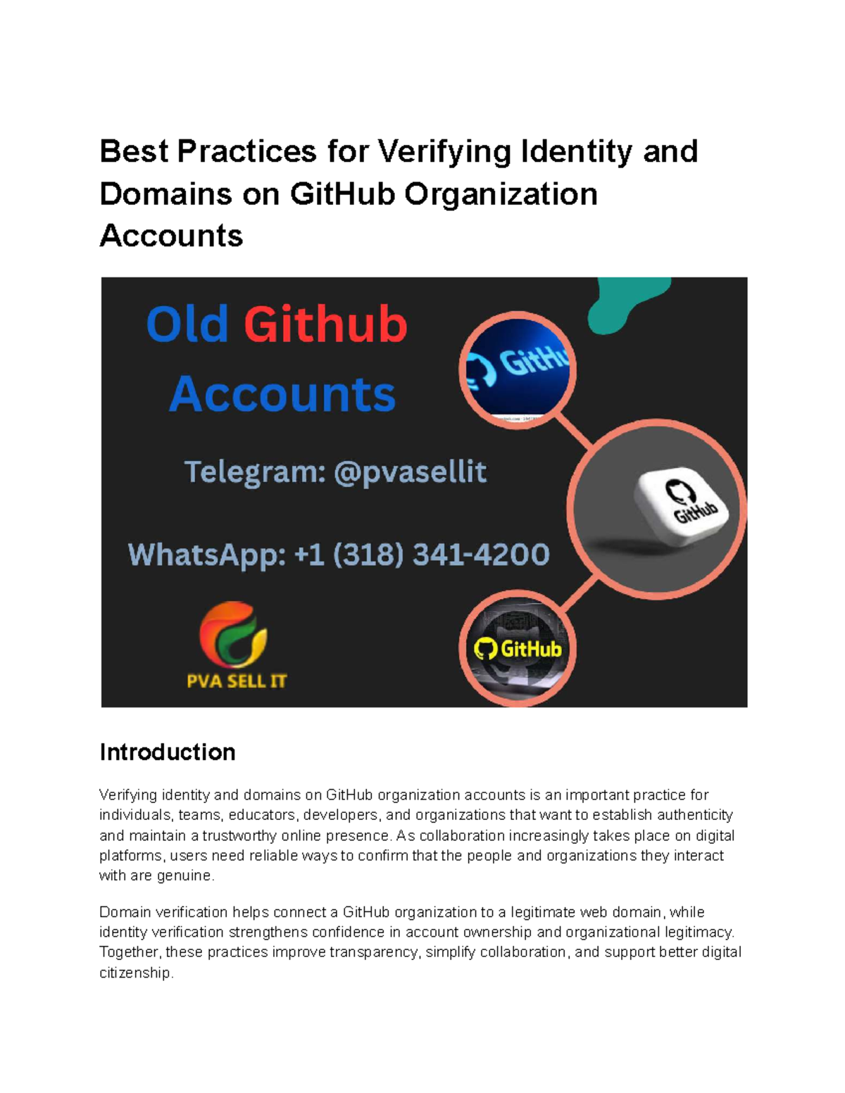 Best Practices for Verifying Identity & Domains on GitHub Org Accounts ...