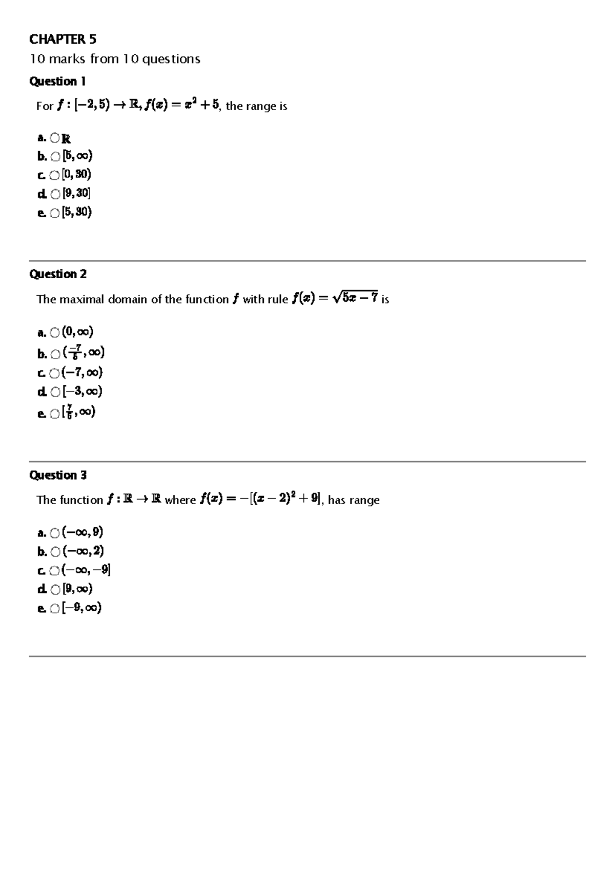 Chapter 5 Quiz: 10 Marks from 10 Questions - Studocu