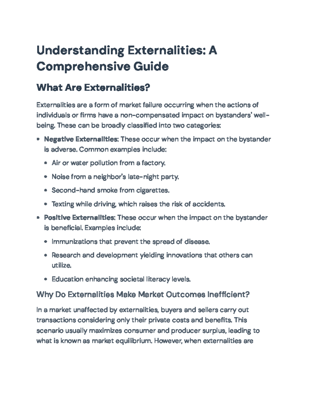 Understanding Externalities: A Guide on Market Failures and Solutions ...