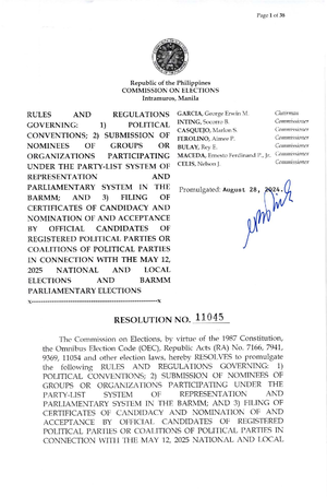 COMELEC Resolution No. 11055: Ensuring Credible May 12, 2025 Elections ...