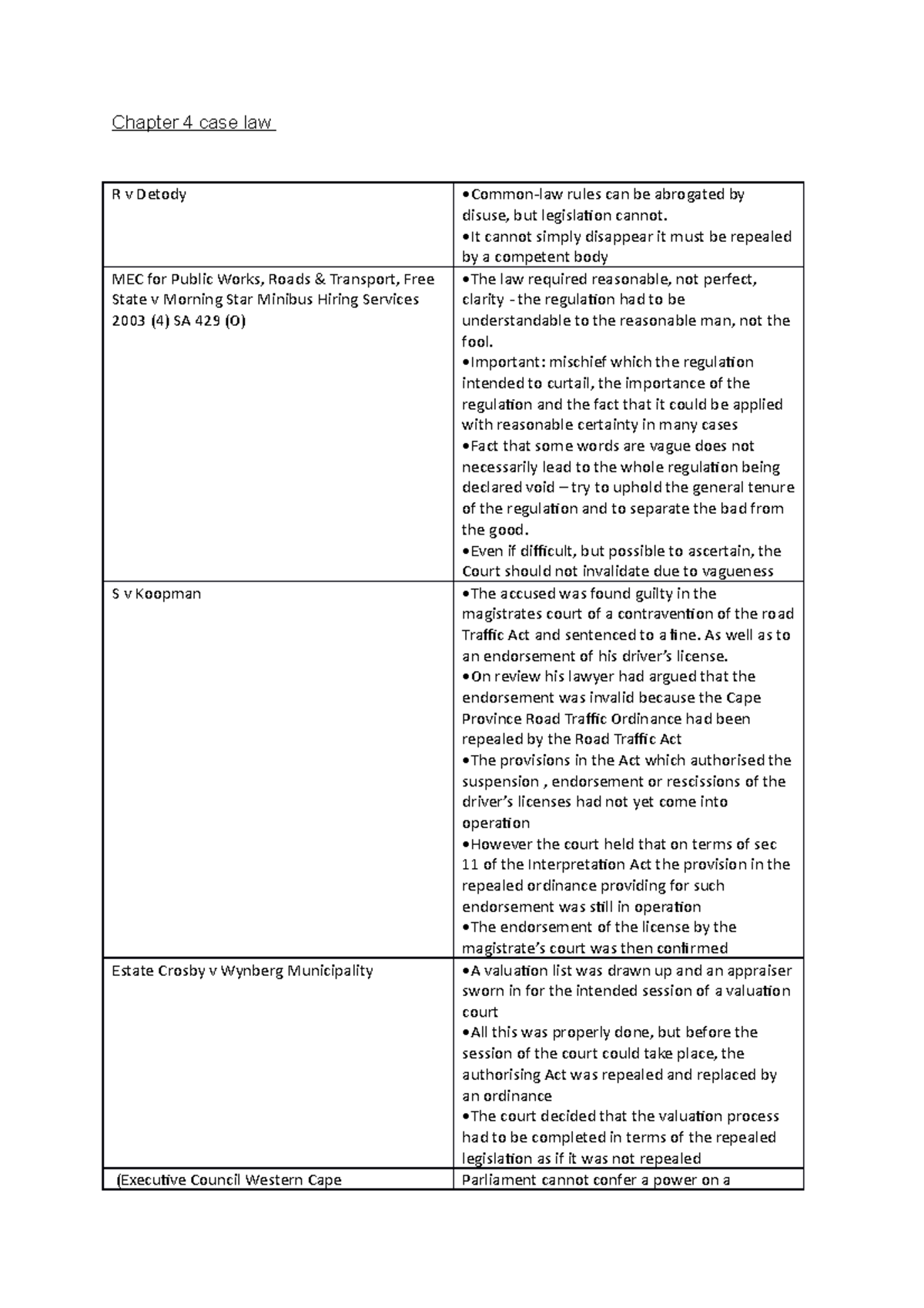 Chapter 4 Case Law - Key Cases in Public Law Analysis - Studocu