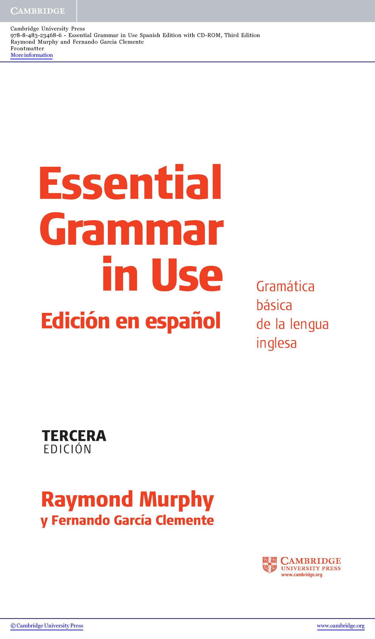 Essential Grammar in Use: Spanish Edition (3rd Ed.) with CD-ROM - Document Preview