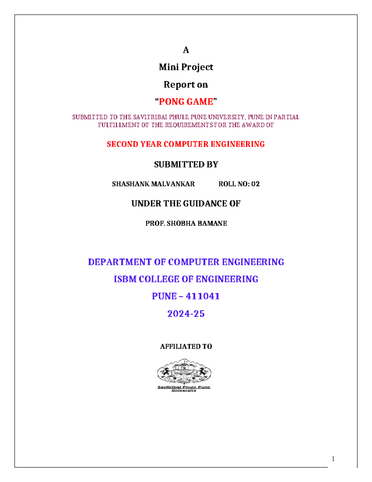 CG Mini Project Report on Pong Game Development Using C++ and OpenGL ...