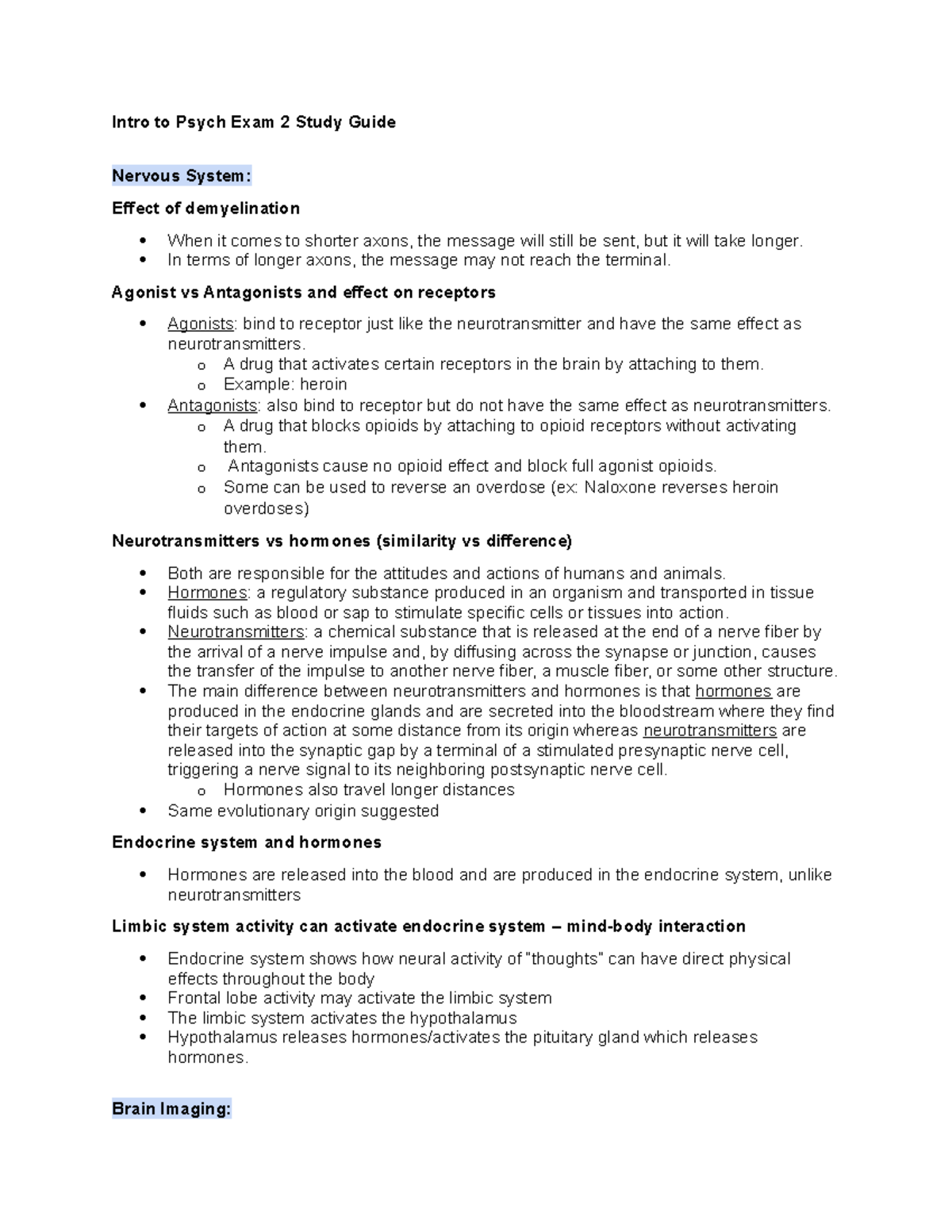 Intro to Psych Exam 2 Study Guide - Intro to Psych Exam 2 Study Guide ...