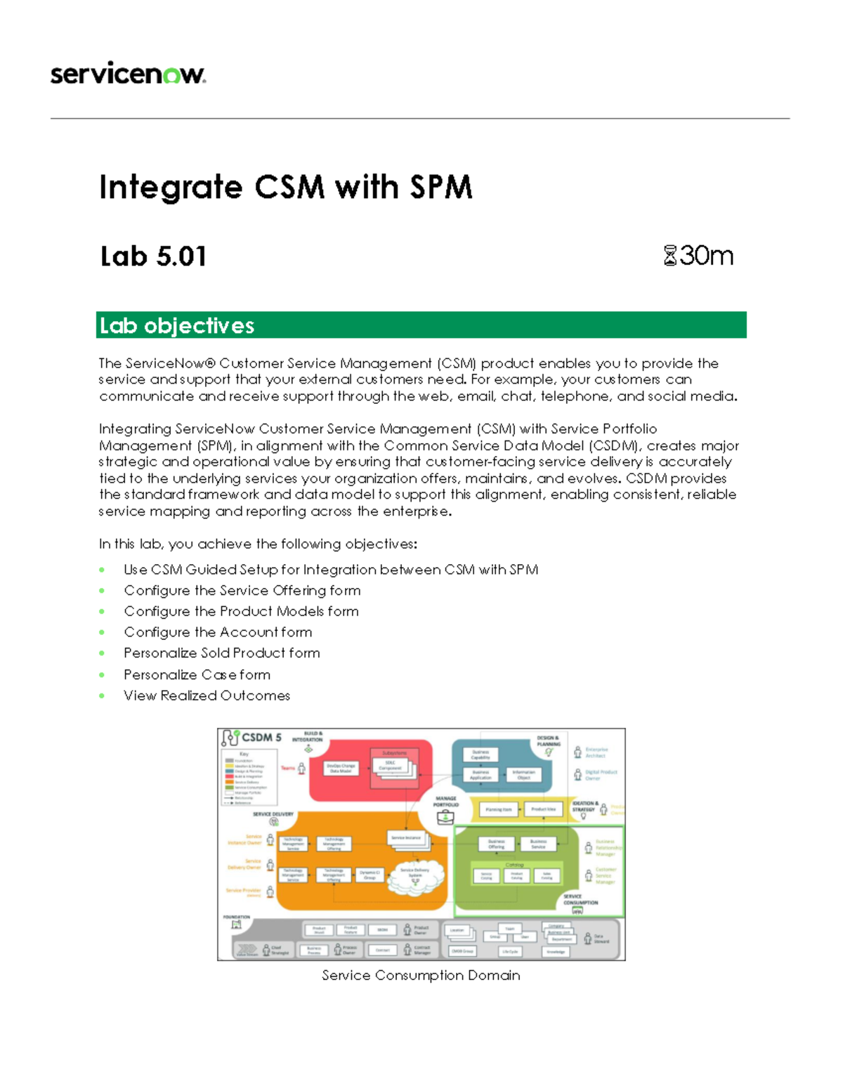 Lab 05.01: Integrating CSM with SPM for Enhanced Service Delivery - Studocu