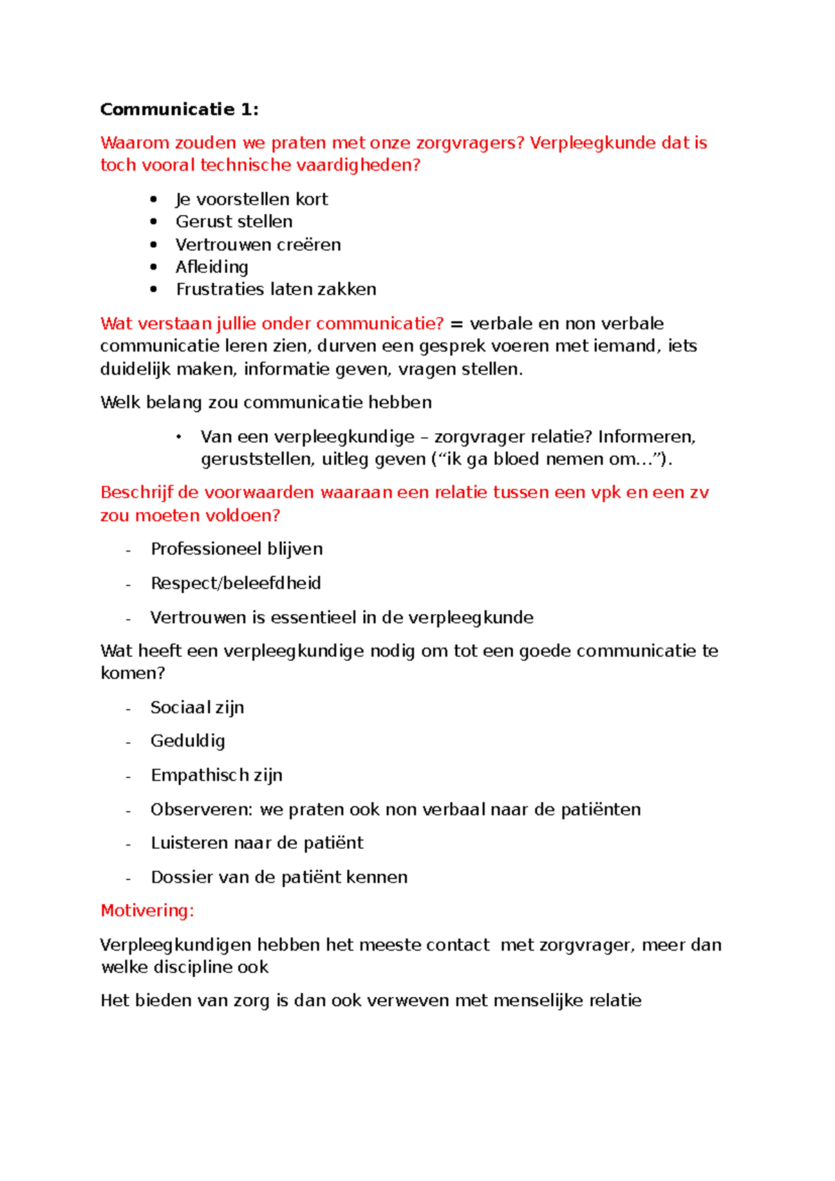 Communicatie 1: Het Belang van Verbale en Non-Verbale Interactie in de ...