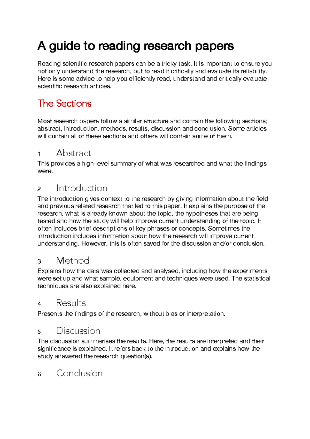 Guide to Reading Research Papers: Tips & Structure Overview - Studocu
