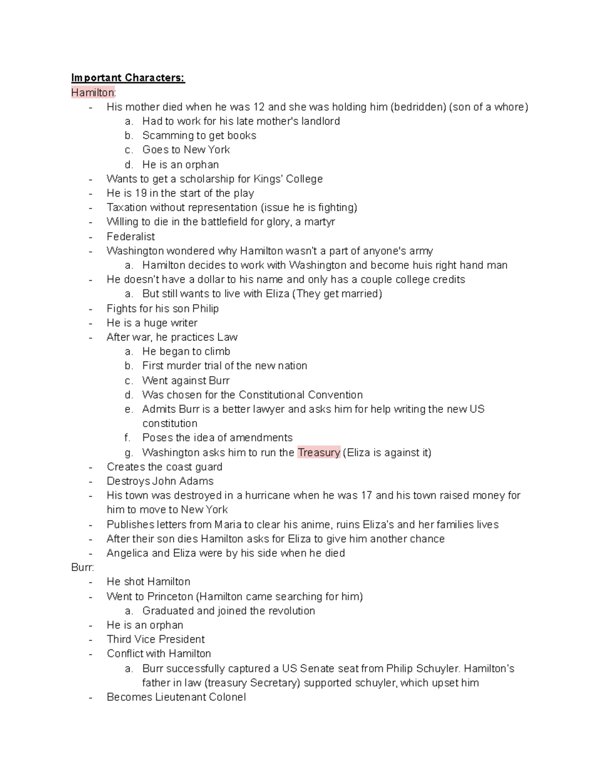 Hamilton Final Exam Study Notes (HIST 101) - Studocu