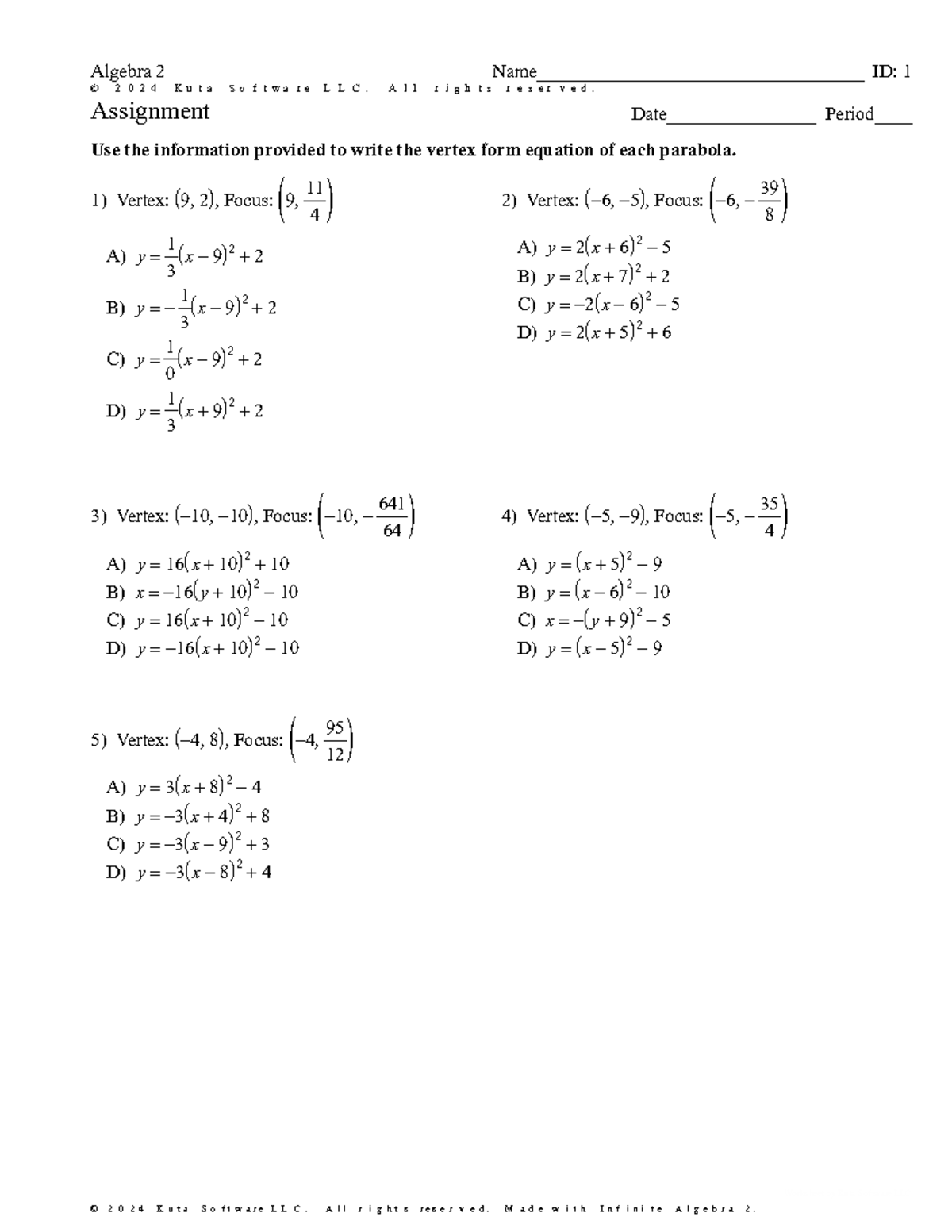 Focus and directrix-1 - idk this - ©e \ 2 w 0 X 2 J 4 y wKBurtraR ...