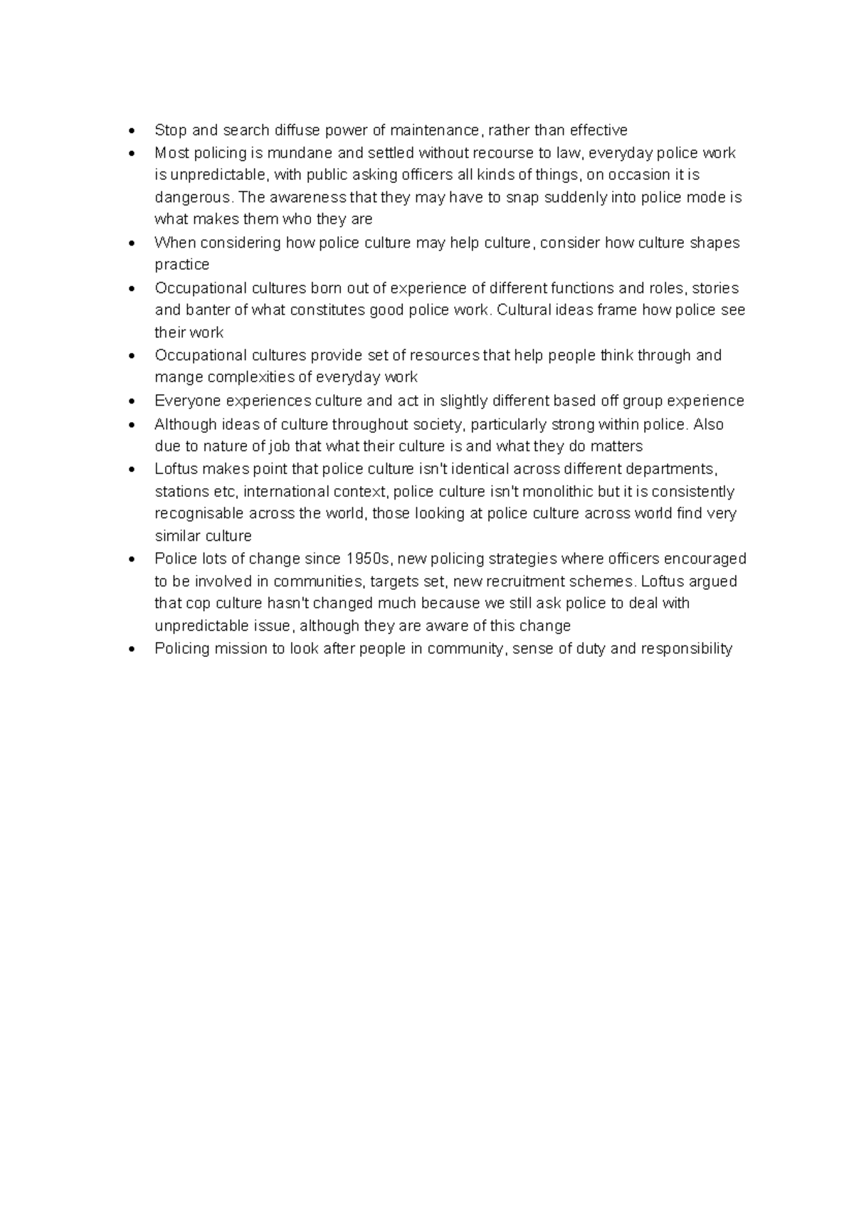 Cj Lecture 5: Understanding Police Culture and Its Impact on Practice ...