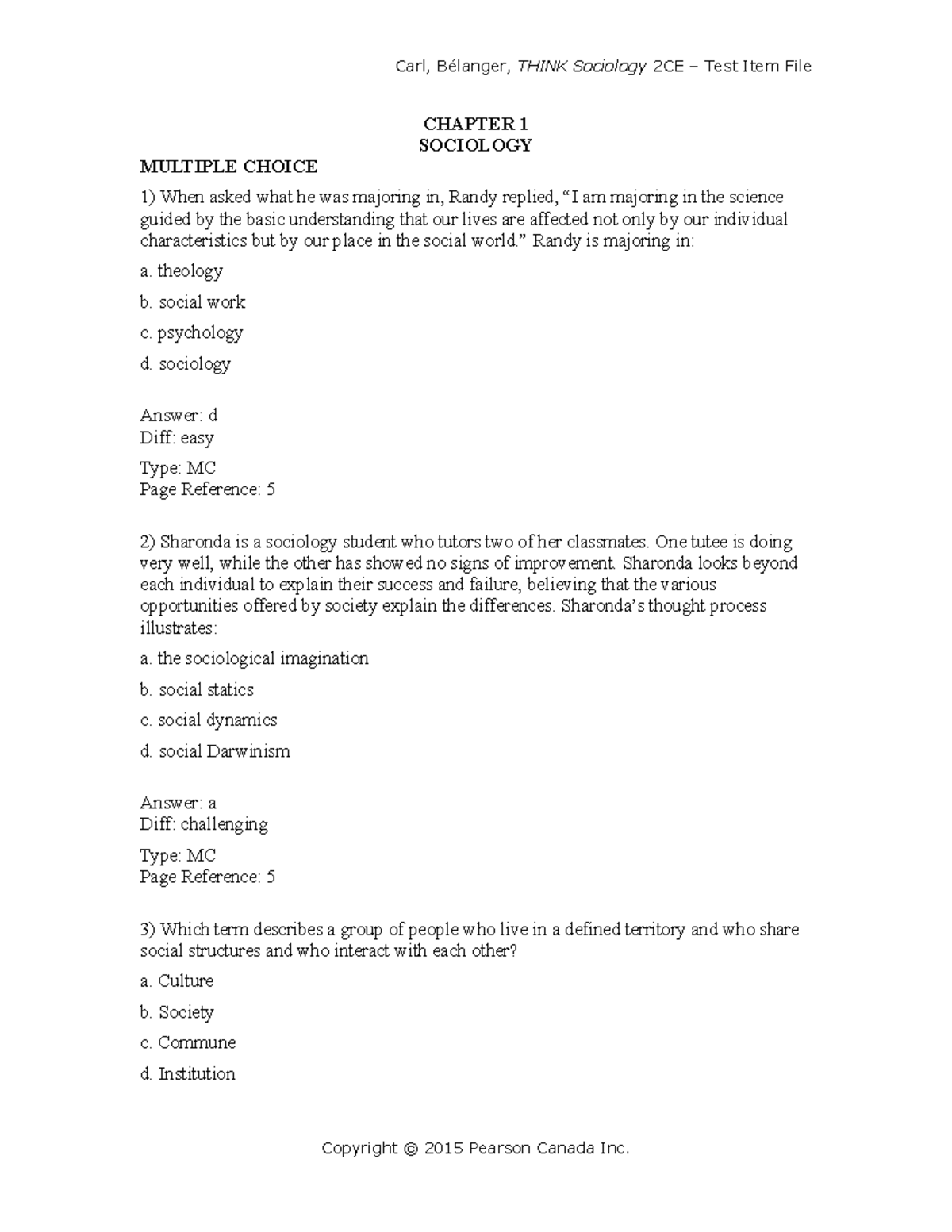Sociology 100 - Final Exam Review: Key Concepts from Chapter 1 - Studocu