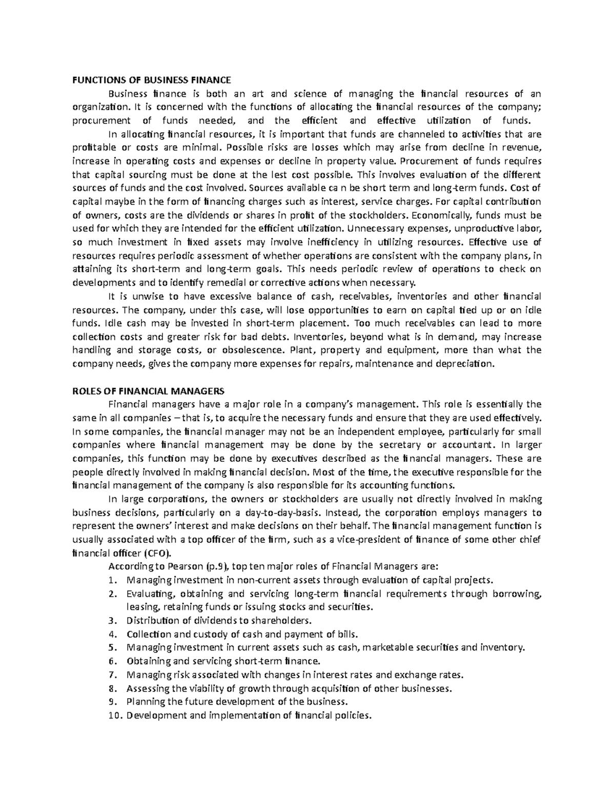 Business Finance - 2. Functions OF Business Finance - FUNCTIONS OF ...
