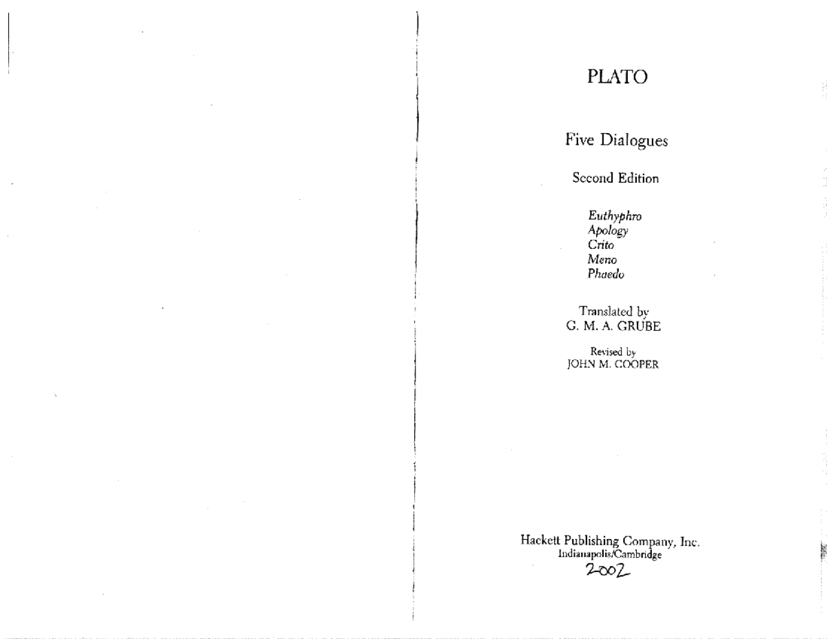 Final Exam Review Notes for Course ABC123: PLATO's Dialogues - Studocu