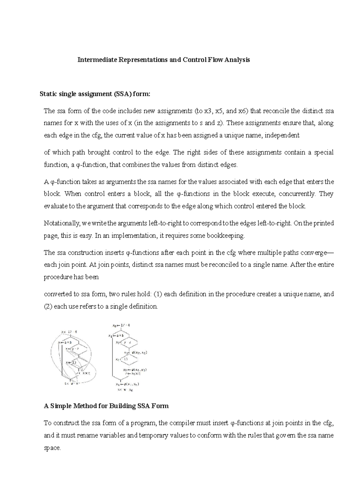 Intermediate Representations and Control Flow Analysis (Course Code: Cd ...