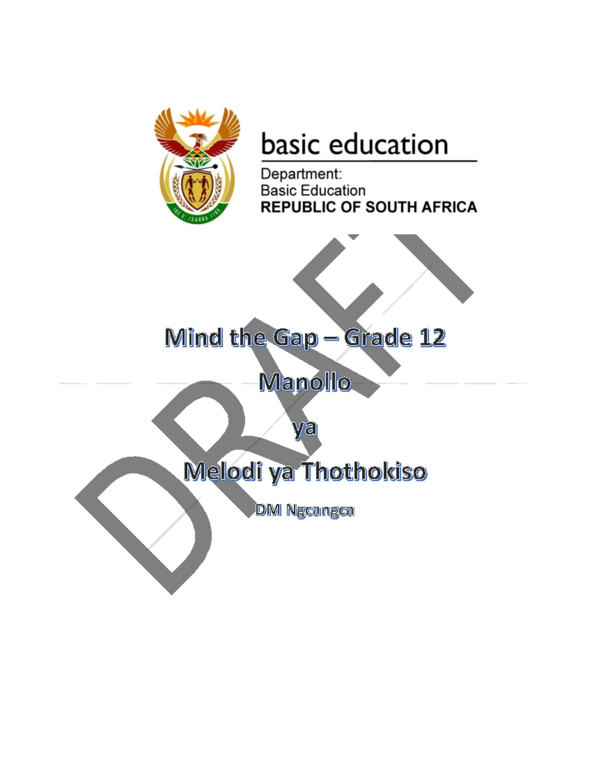 Sesotho Grade 12 Study Guide for Tutudu ha e Patwe Novel - Studocu