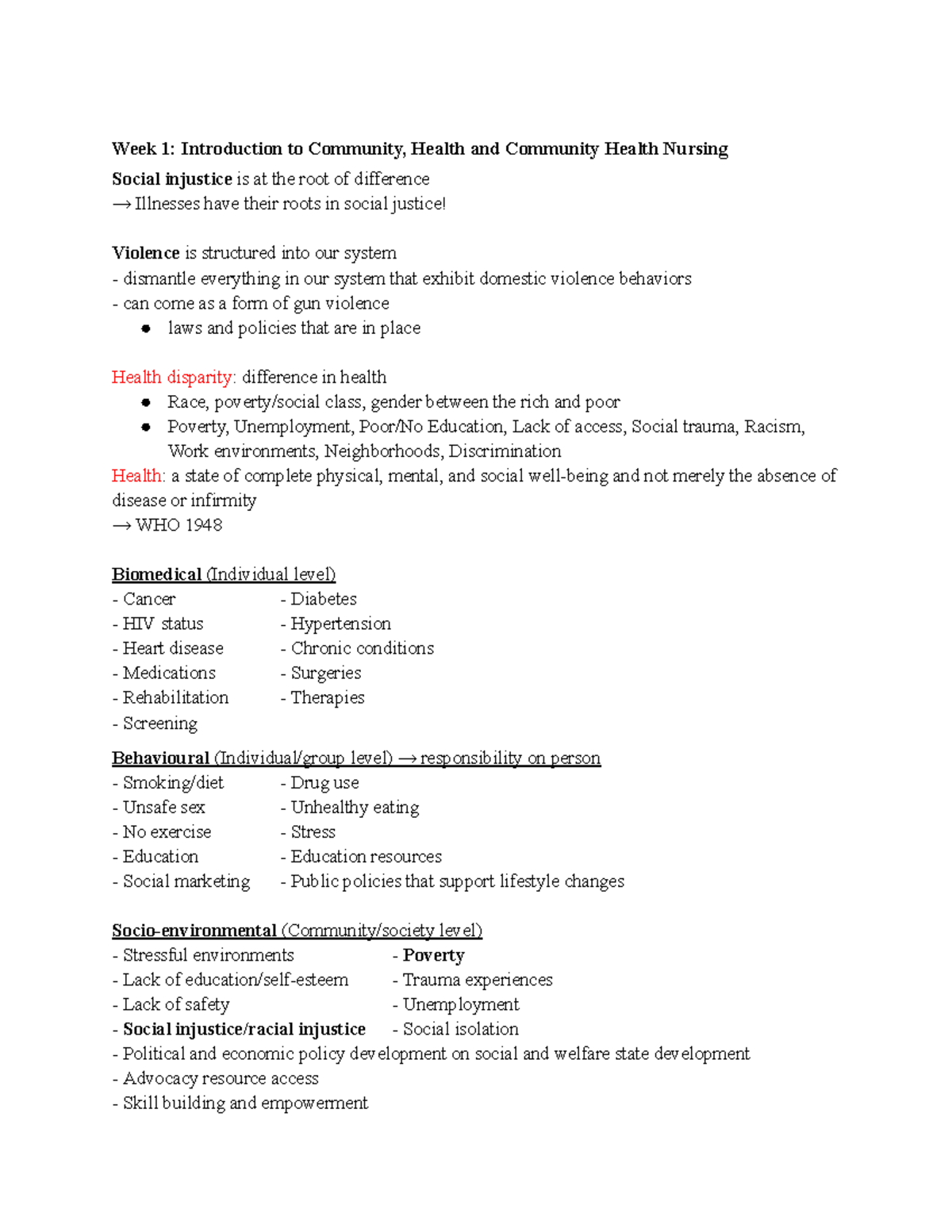 Ppn302 Community Health Nursing Final Exam Notes and Key Concepts - Studocu
