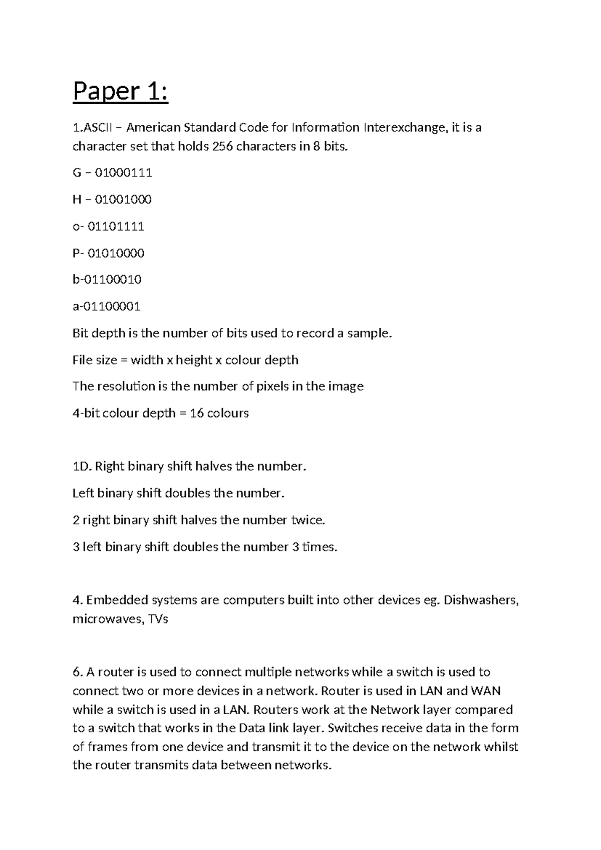 Computer science hw - homework - Paper 1: 1 – American Standard Code ...