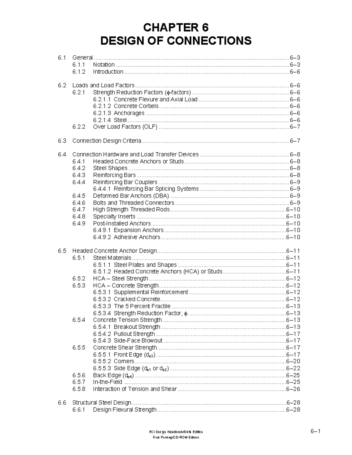 CHAPTER 6: CONNECTION DESIGN IN PCI STRUCTURES - 6TH EDITION - Studocu