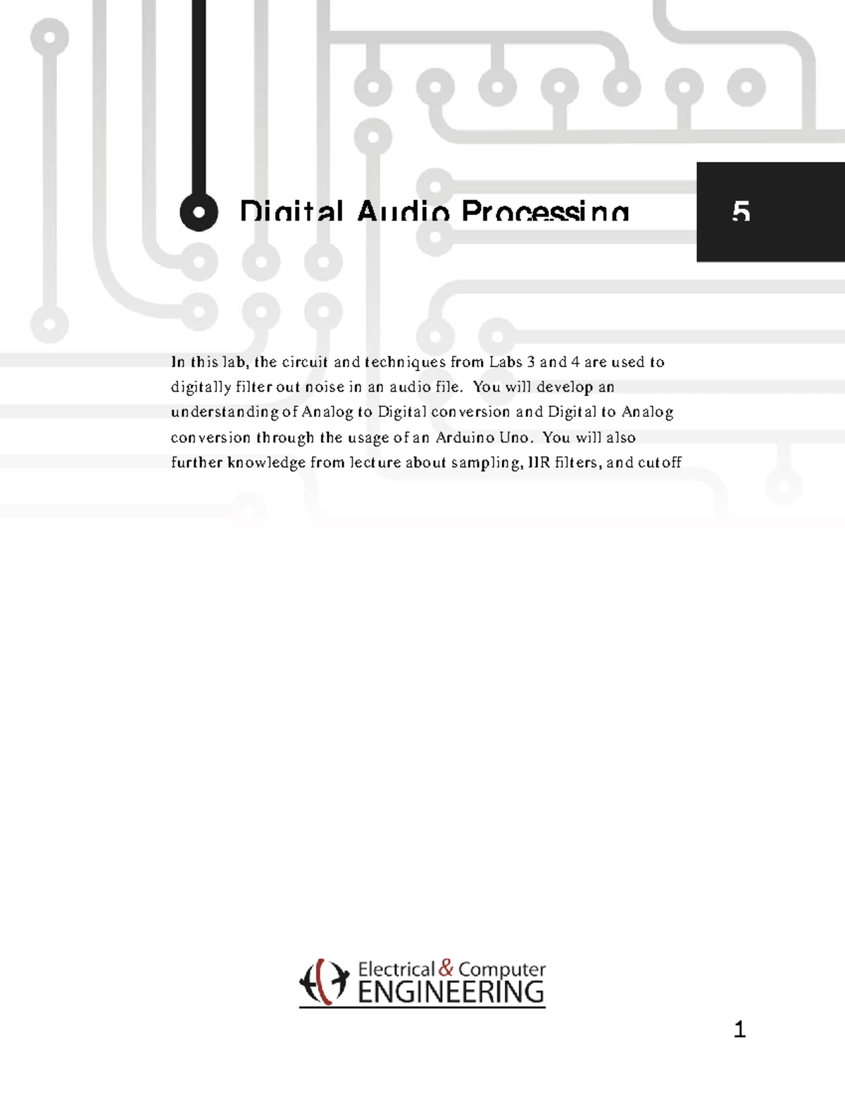 ECE 5 - Lab 5: Digital Audio Processing with Arduino Techniques - Studocu