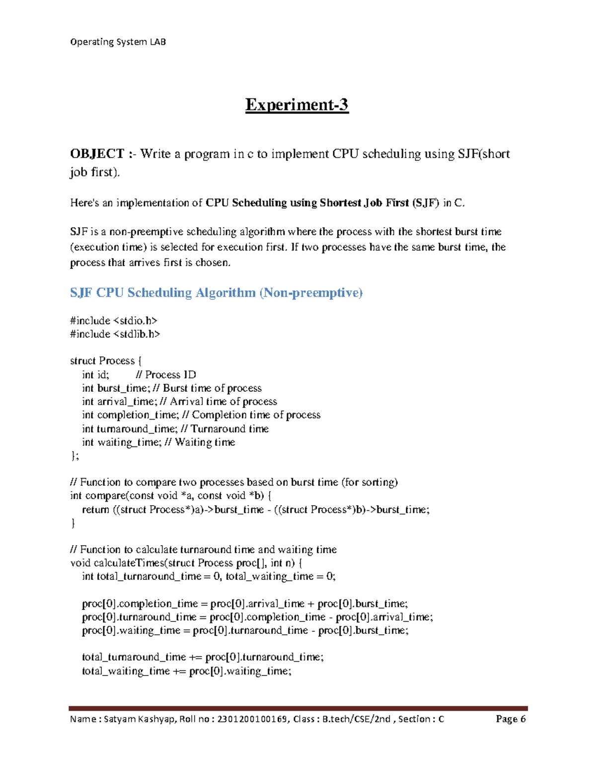 AOS2 - Operating System Lab: C Program for System Calls Implementation ...