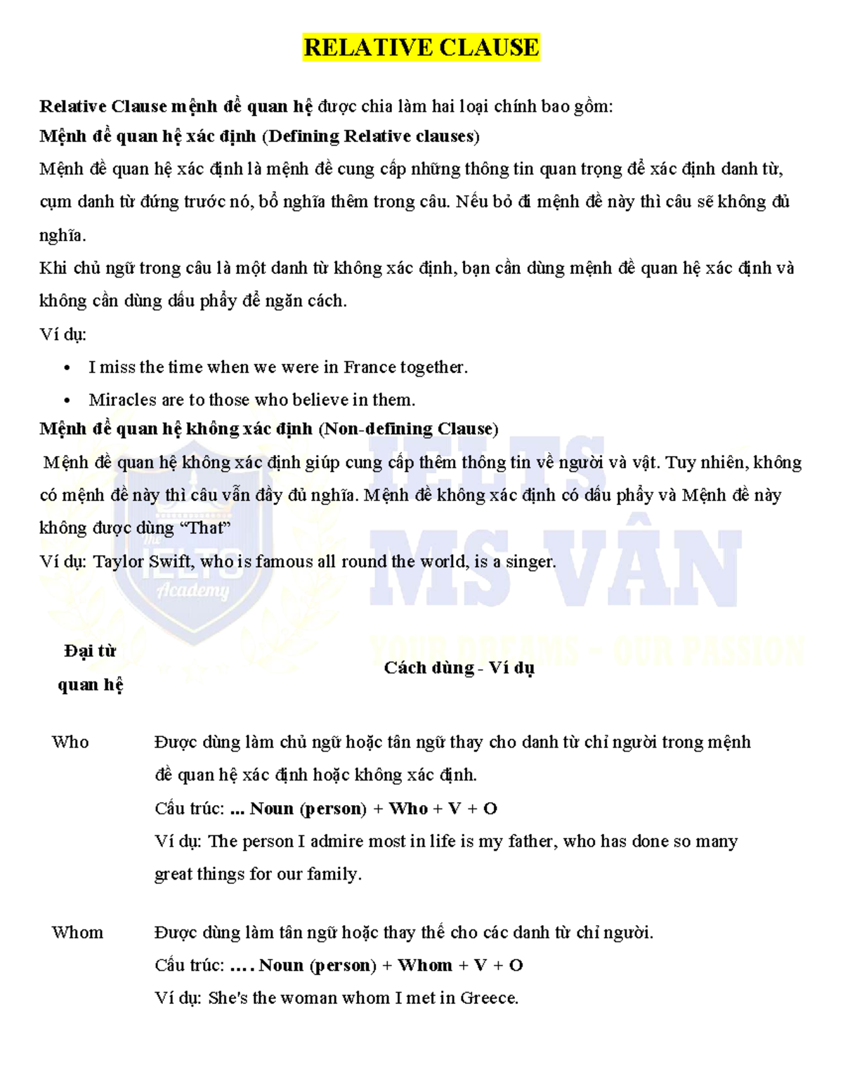 24. Teach - Relative Clause - Theory - Round 2 Notes - Studocu