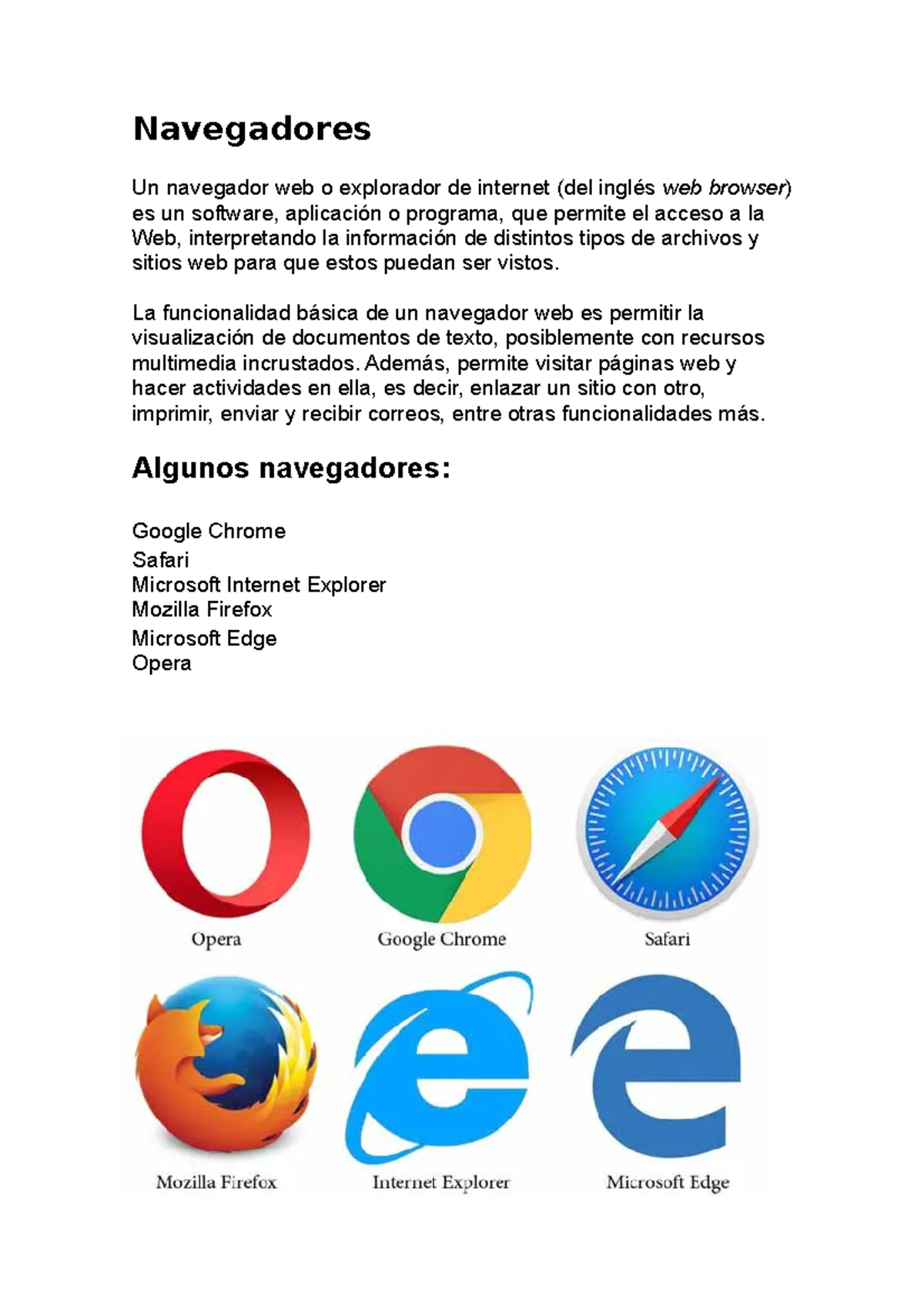 Navegadores Web: Funciones y Tipos de Exploradores de Internet - Studocu, image size:1200x1698