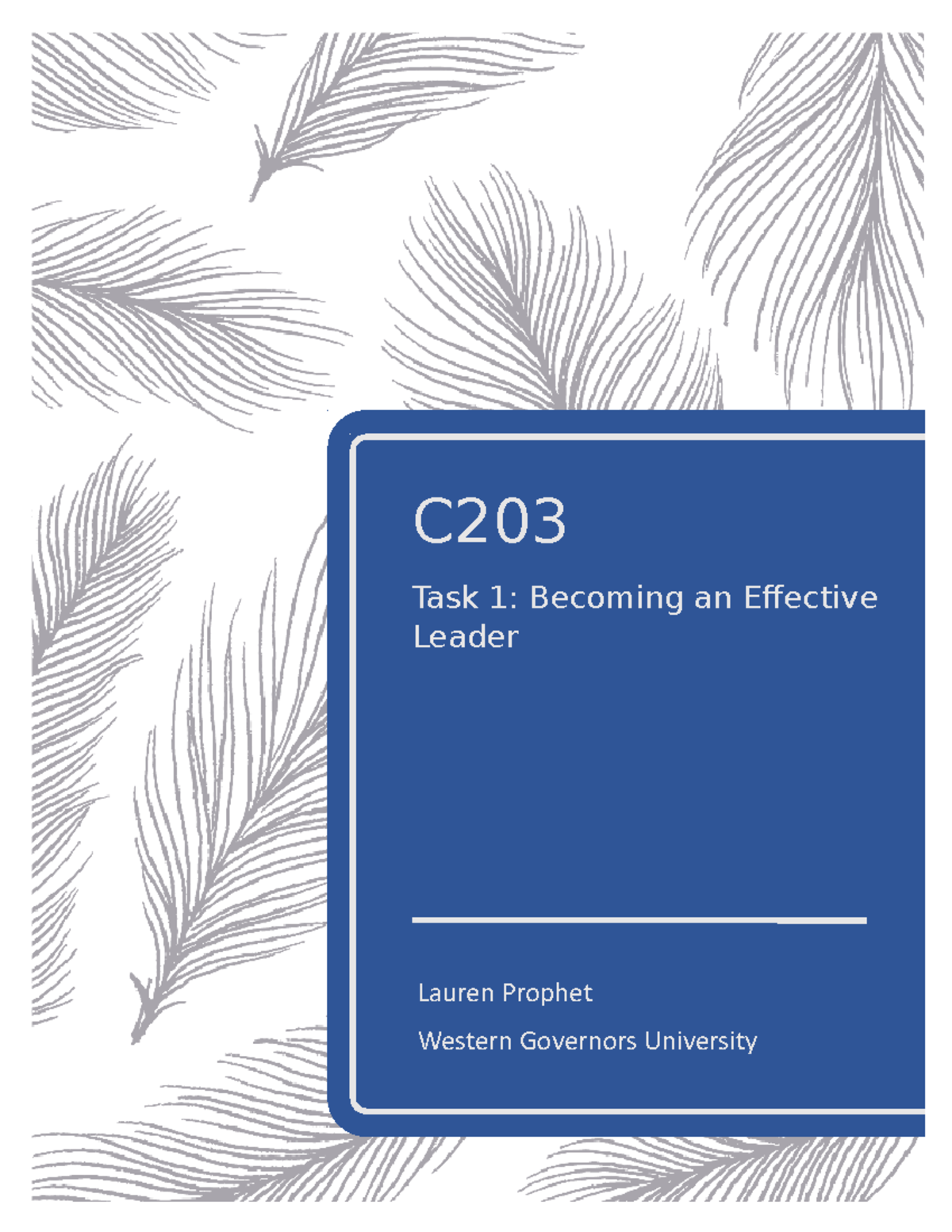 C203 Task 1 - Leadership Effectiveness Analysis and Profile - Studocu
