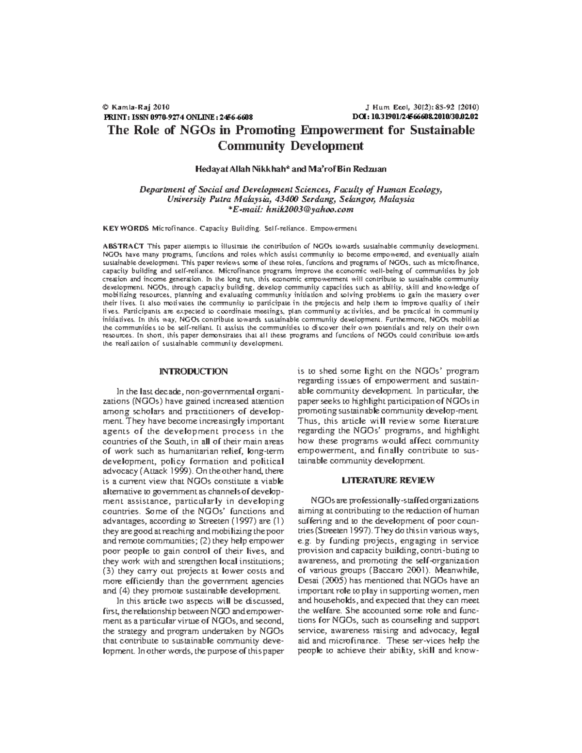 The Role of NGOs in Empowering Sustainable Community Development - Studocu