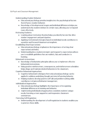 Educational Psychology - Study Notes & Assignments - Studocu