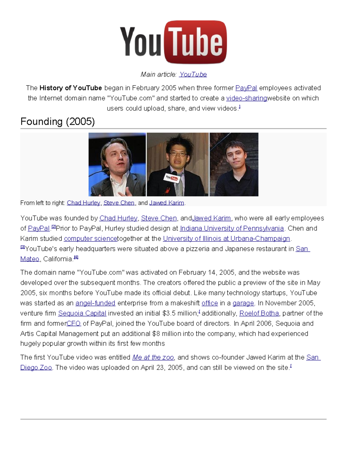 History of YouTube: From Founding to Google's Acquisition (123592818 ...
