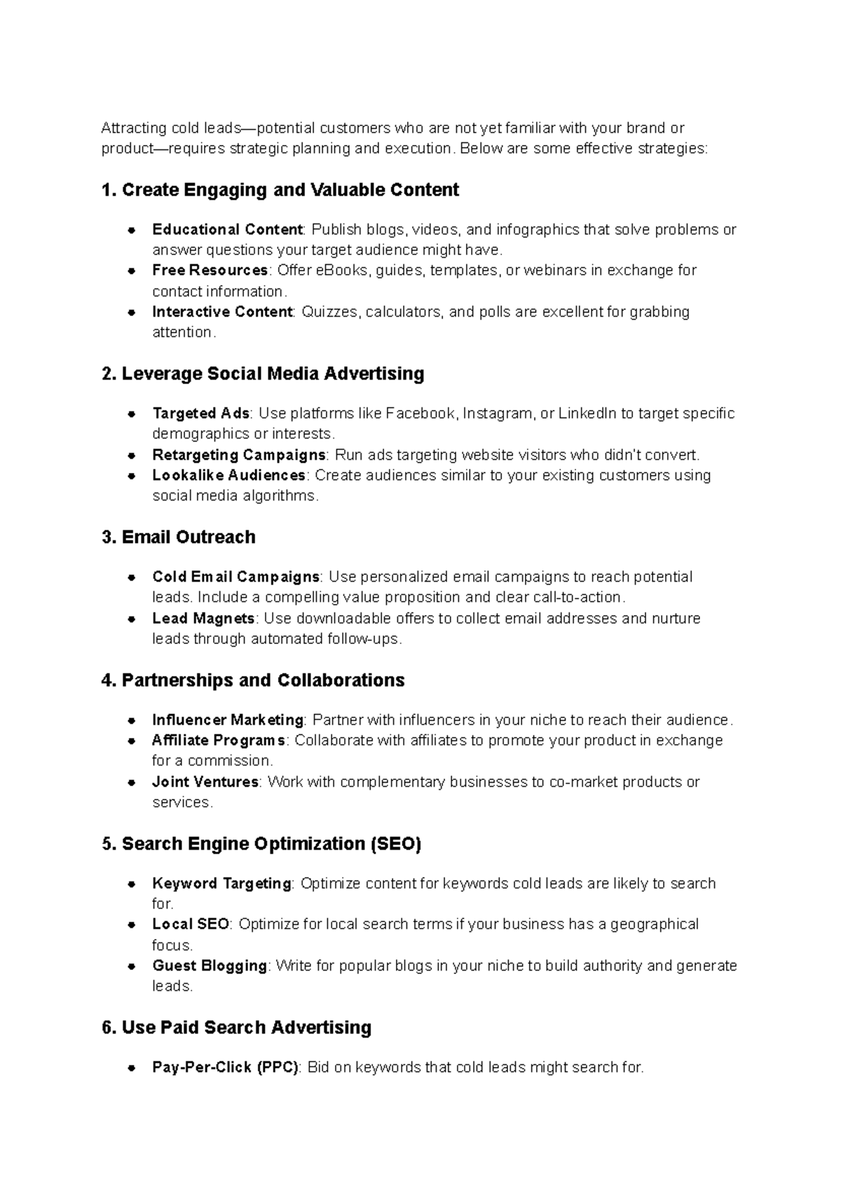 CRM - CRM note - Attracting cold leads—potential customers who are not ...