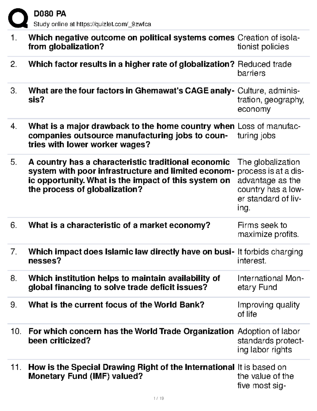 D080 PA - Globalization and its Impact on Political Systems - Studocu