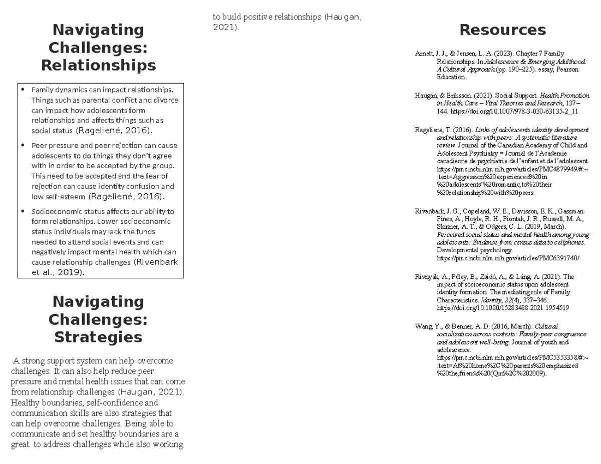 PSY 322 Module Four Assignment: Navigating Family Dynamics and ...