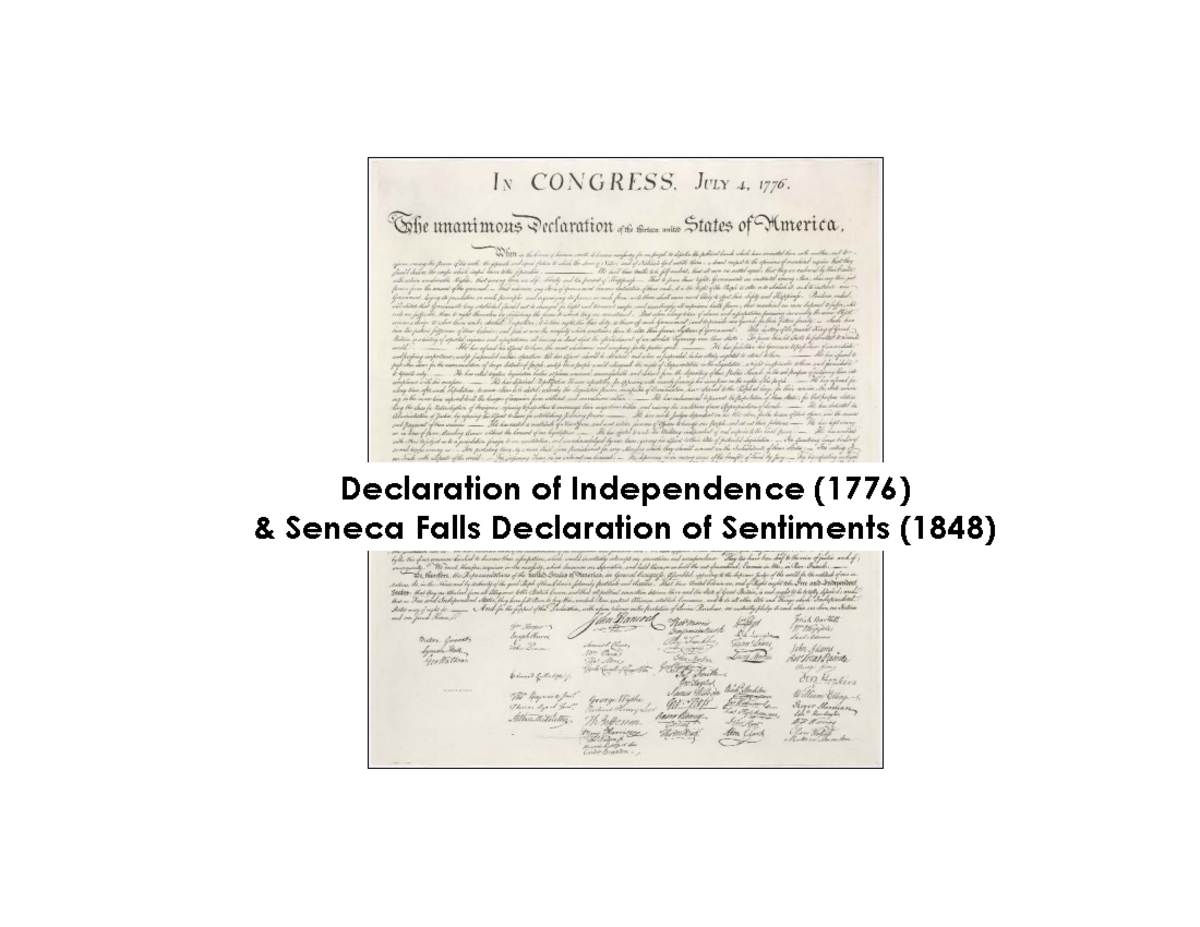 GSS 2-1 Lecture: Analyzing the Declaration of Independence and Seneca ...