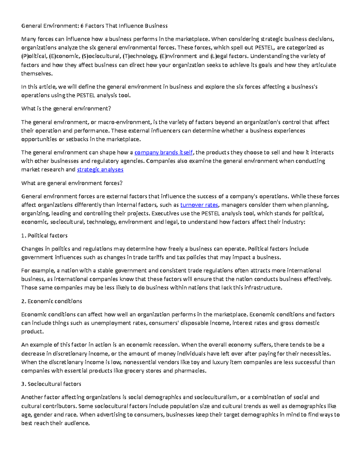 PESTEL Analysis: Understanding the General Environment in Business ...