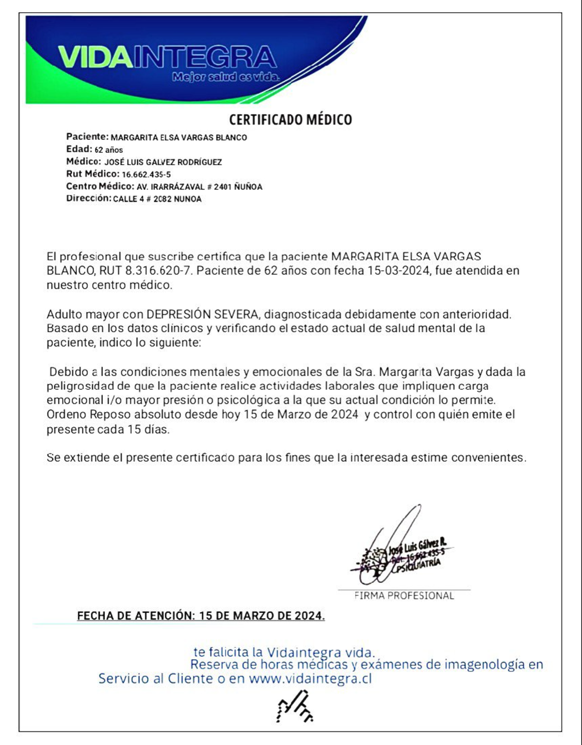 8316620 7 Certificado Vidaintegra - Acta de Presentación - Studocu
