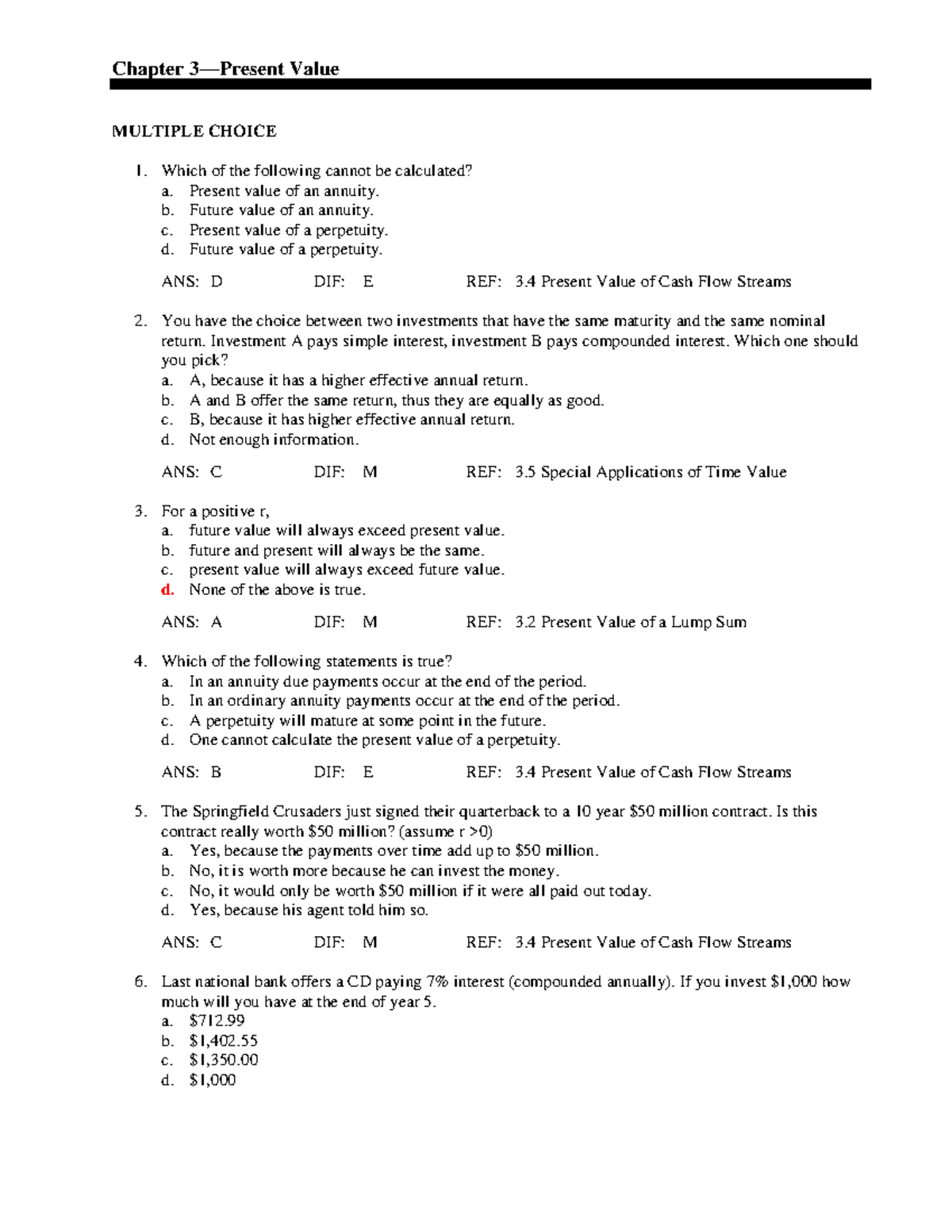008258833 - Chapter 3 Practice on Present Value & Cash Flow Analysis ...