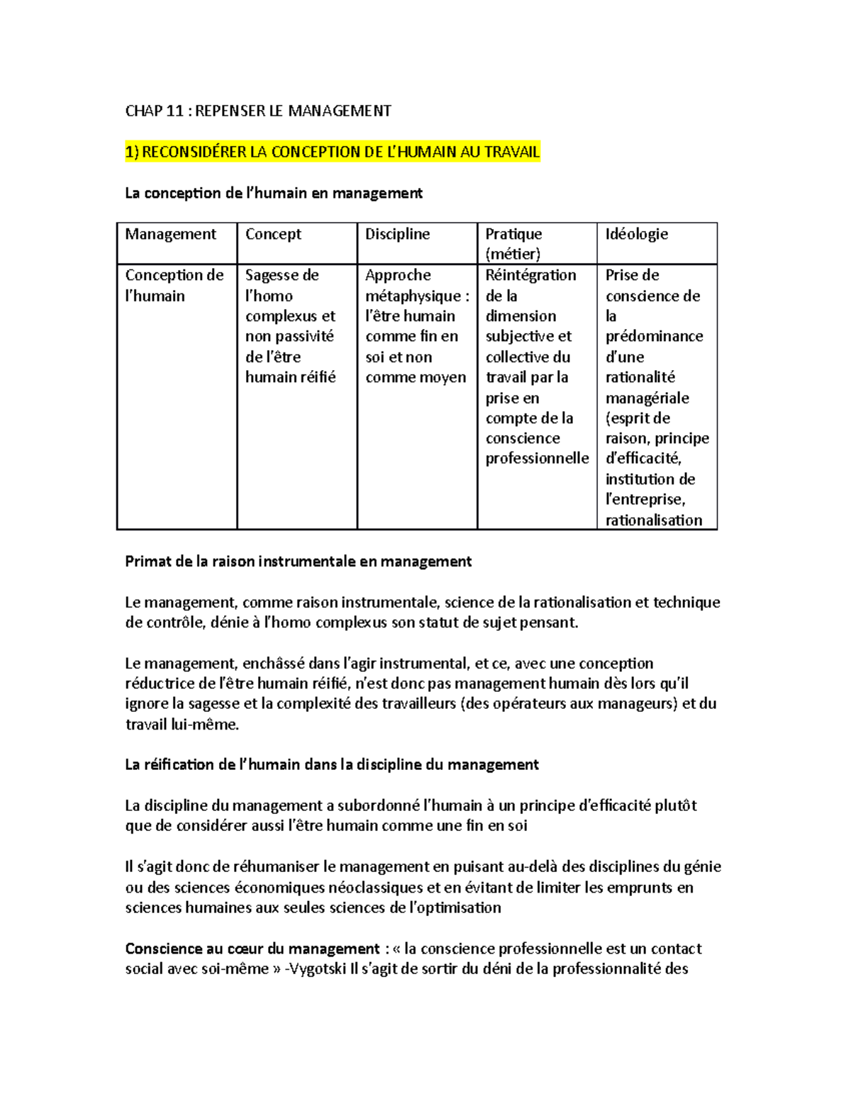 Notes chap 11 - Résumé du chapitre 11 - CHAP 11 : REPENSER LE ...