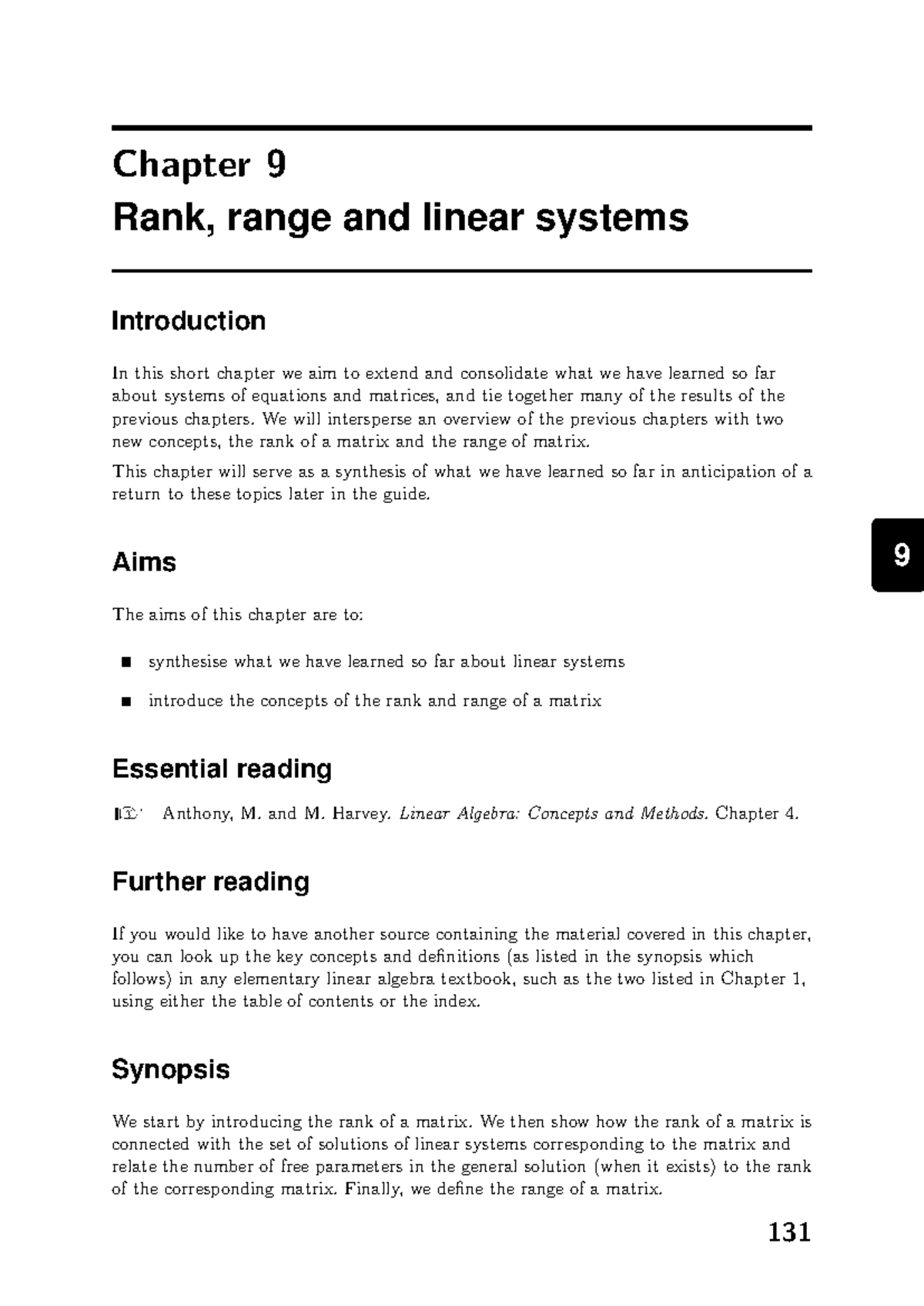 Chapter 9: Rank, Range, and Linear Systems in Algebra - Studocu