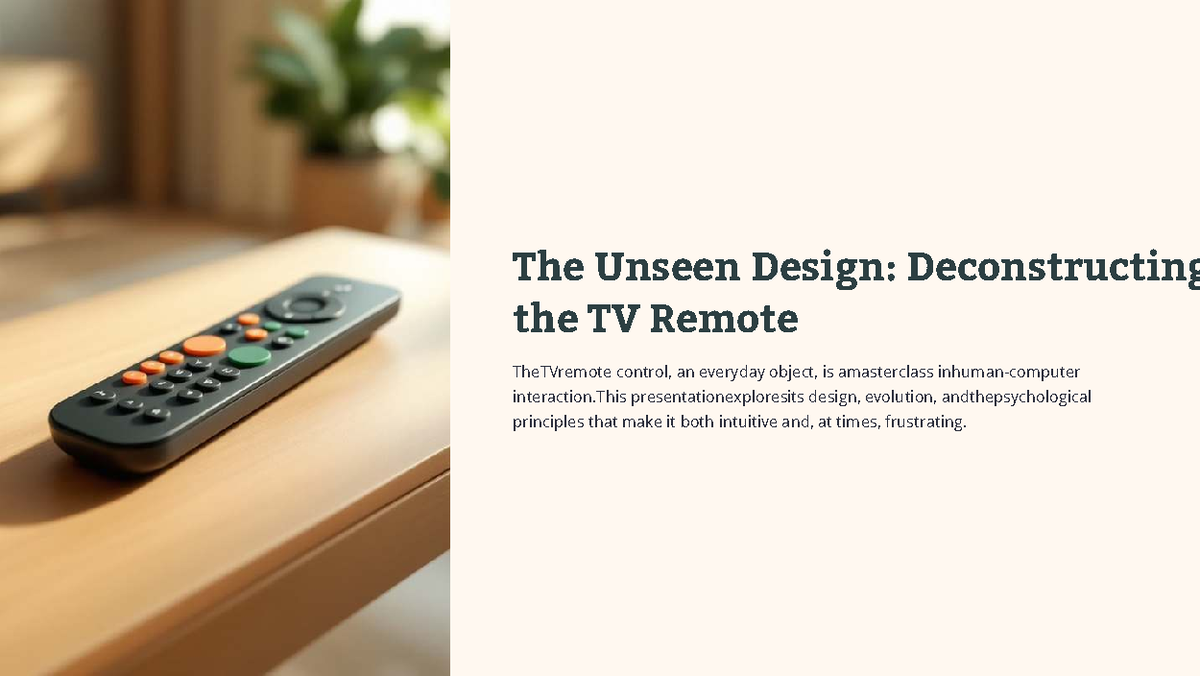 The Unseen Design of the TV Remote: A UI/UX Analysis - CA 2 - Studocu