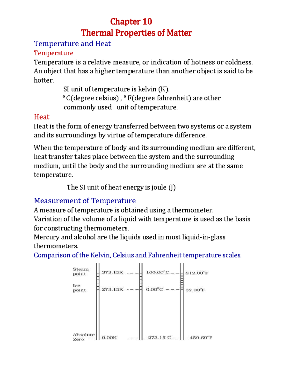 Thermal Properties and Heat Transfer Analysis (PHY 101) - Studocu