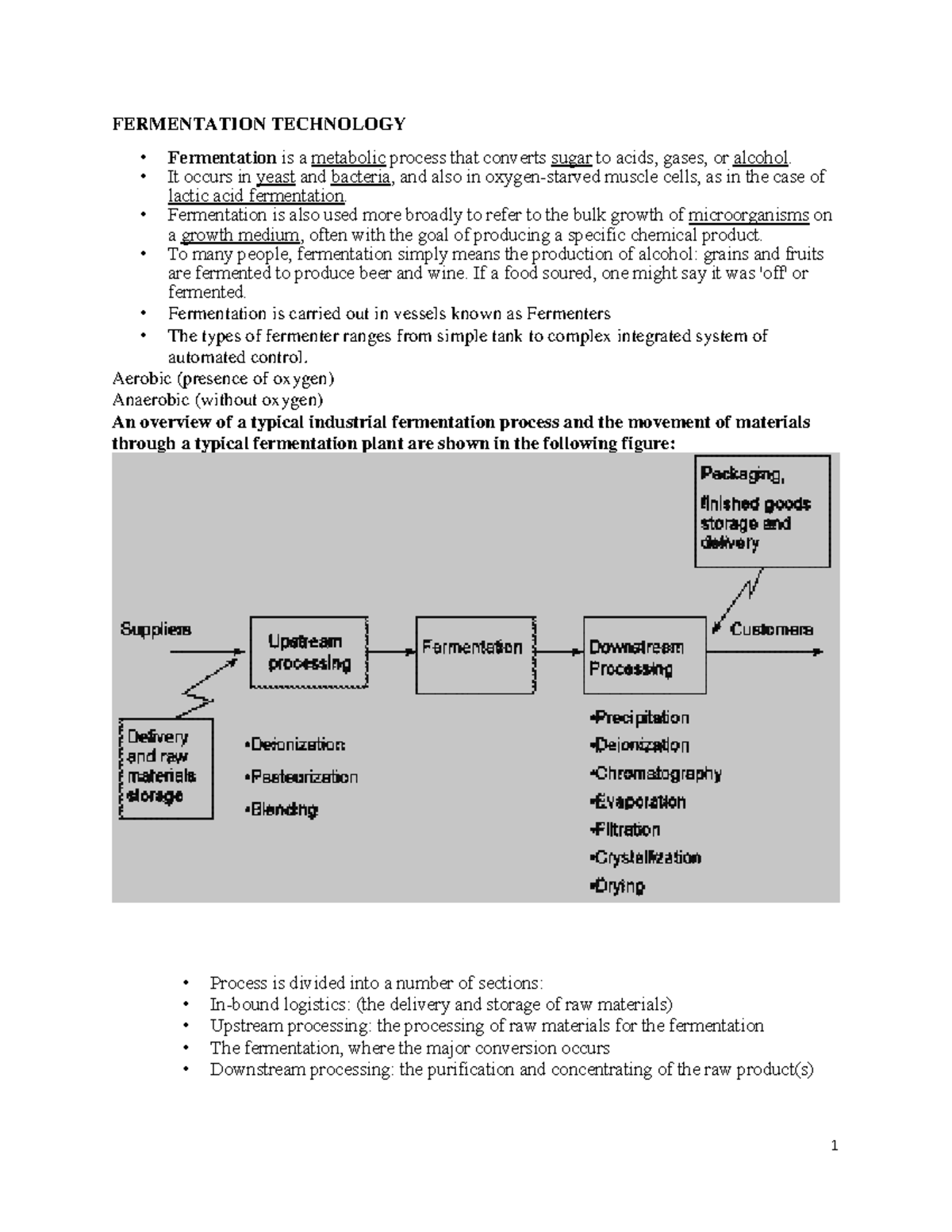 Chap 1: Fermentation Technology Overview - Notes - Studocu