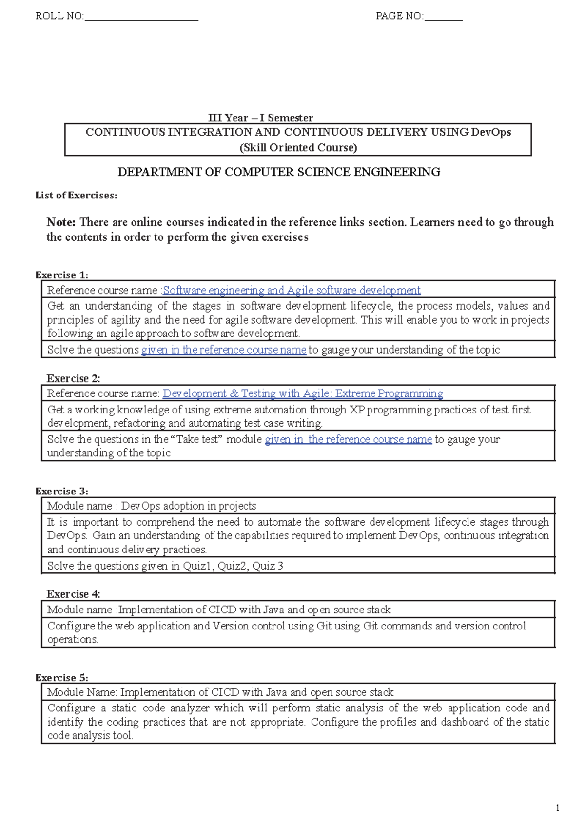 CICD using Dev Ops Lab Manual - III Year – I Semester CONTINUOUS ...