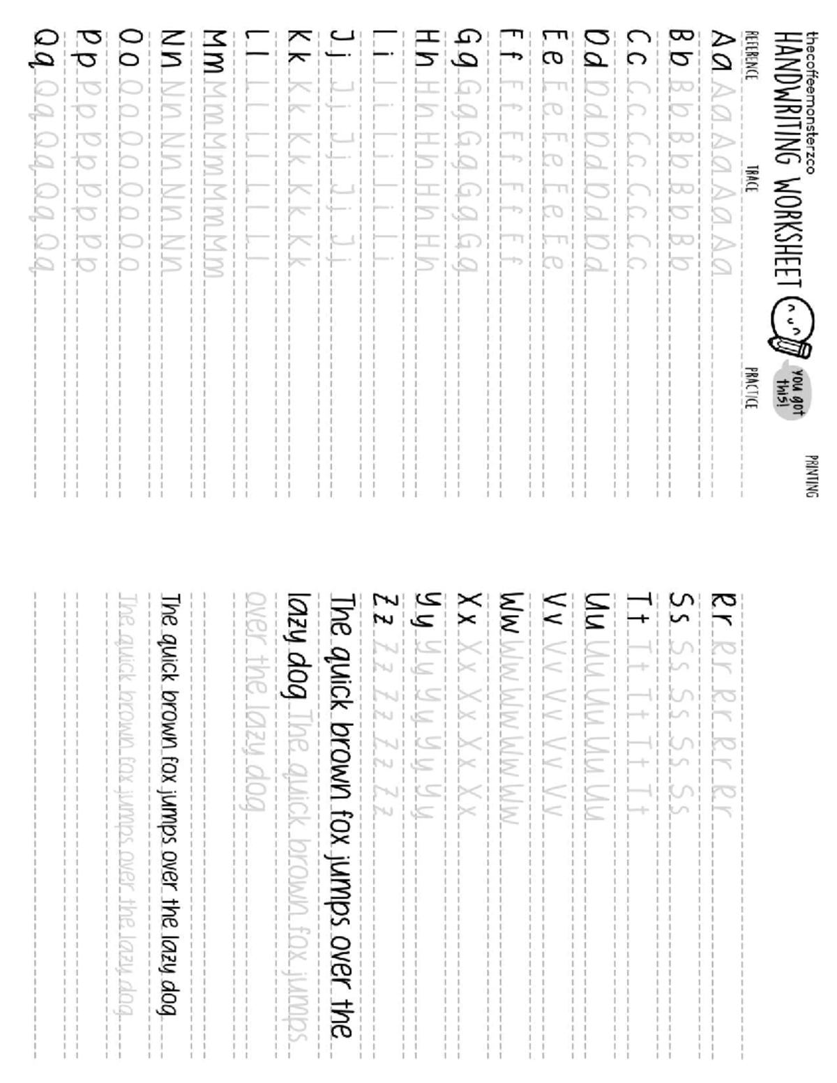 TCMC Handwriting Worksheet: Printing Practice A - Studocu