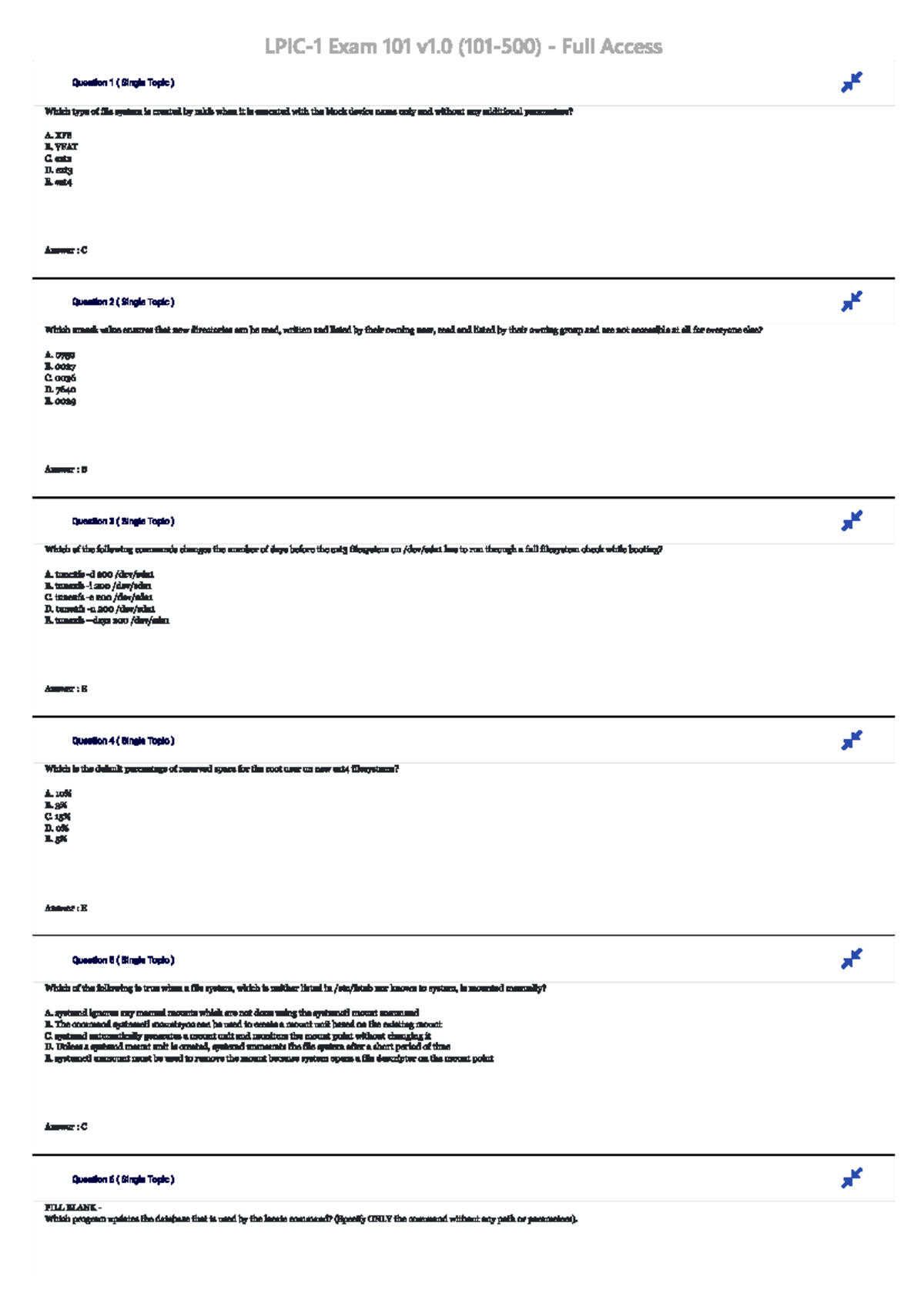 101-500-lpi - Material de Linux - Exam 101 v1 Full Access Question 1 ...