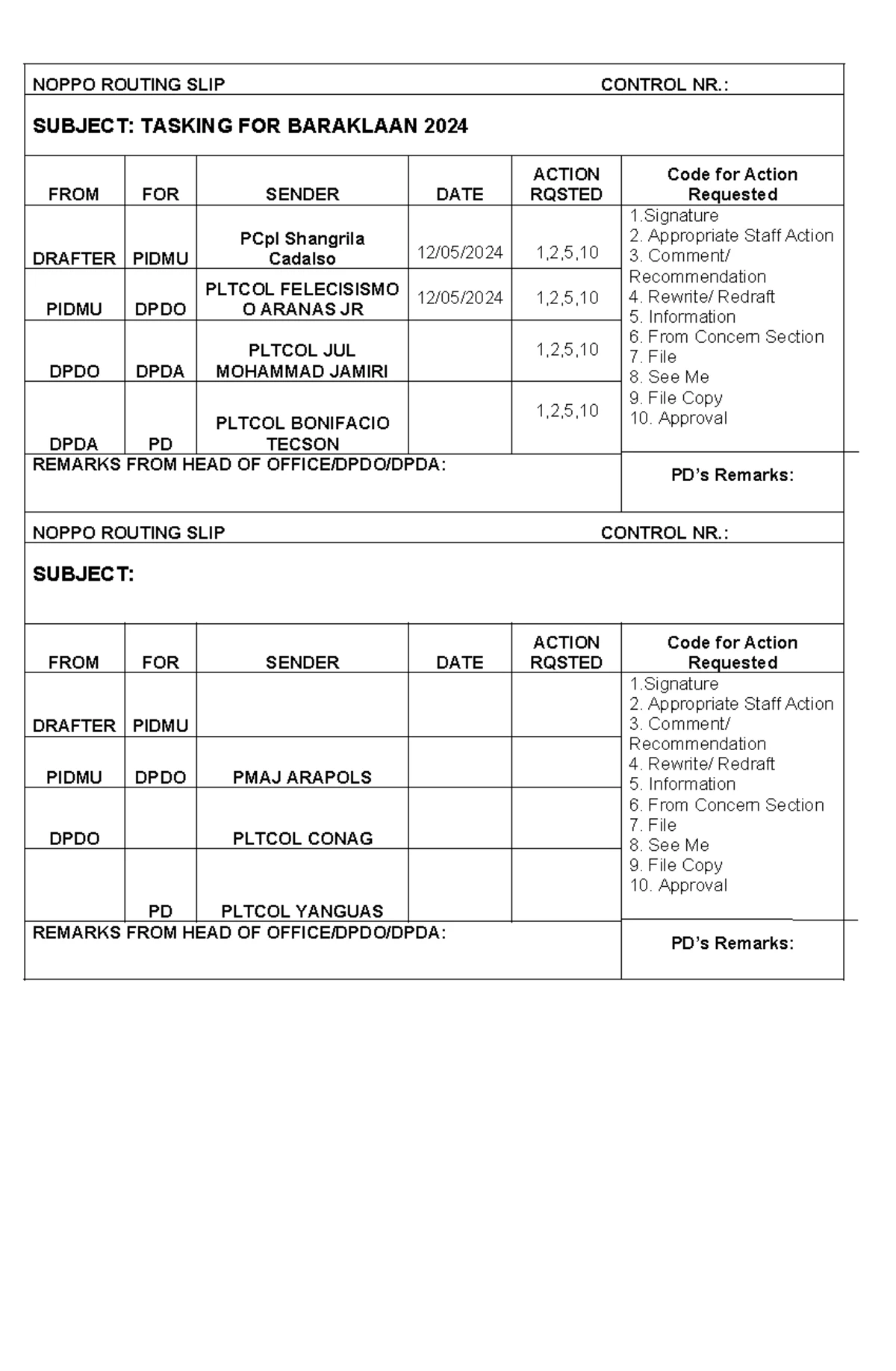 Certificate of Appearance for Administrative and Case Review - NOPPO ...