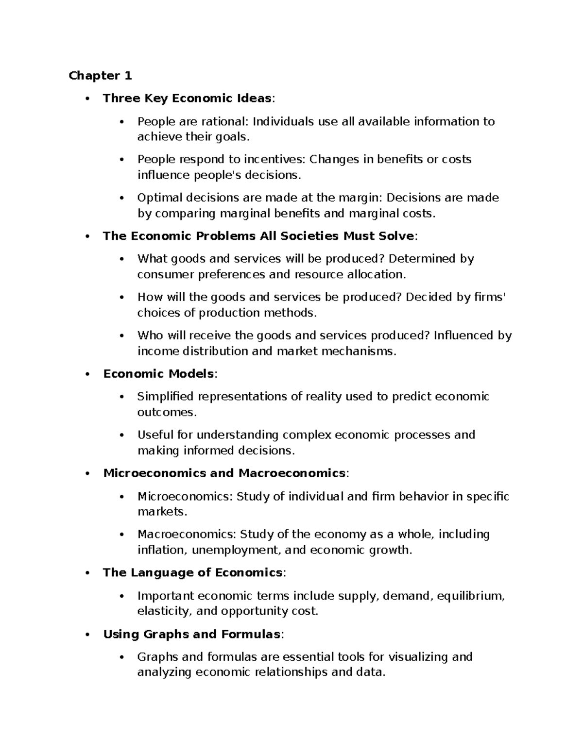Macro Midterm 1: Key Economic Concepts and Models - Studocu