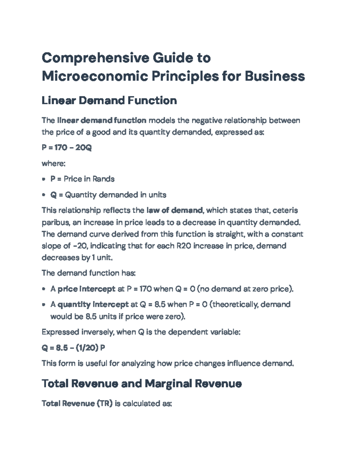 Microeconomic Principles: Demand, Supply, and Consumer Behavior ...