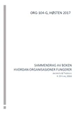 Sammendrag av "Hvordan organisasjoner fungerer" - Jacobsen & Thorsvik