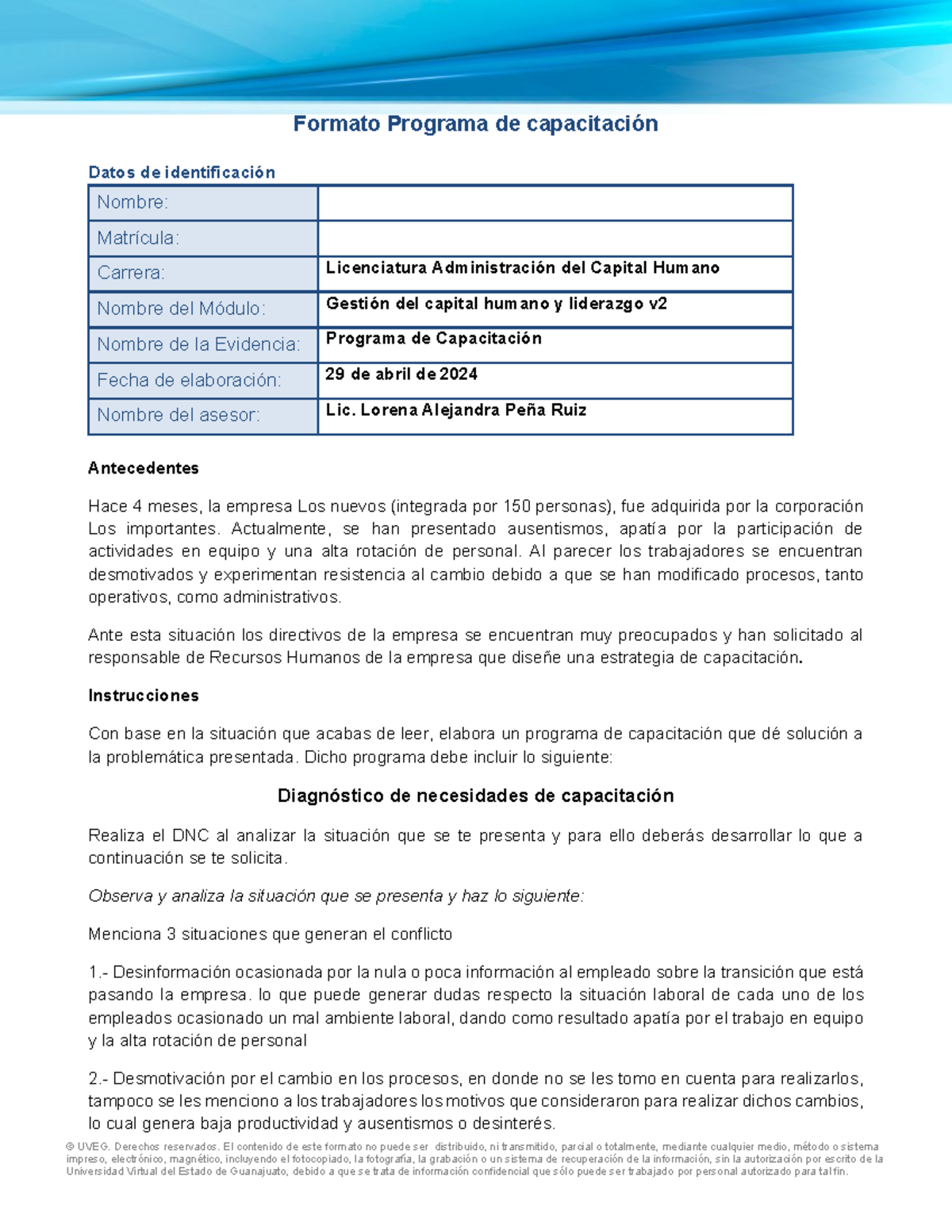Programa de Capacitación en Gestión del Capital Humano UVEG - Studocu